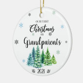 私たちの初めてのクリスマスは祖父母のセラミックまたは名前 セラミックオーナメント (左)