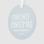 私たちの初めてのクリスマスは祖父母のベビー写真 オーナメント (正面)