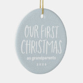 私たちの初めてのクリスマスは祖父母のベビー写真 セラミックオーナメント (右)