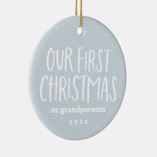 私たちの初めてのクリスマスは祖父母のベビー写真 セラミックオーナメント (右)