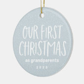 私たちの初めてのクリスマスは祖父母のベビー写真 セラミックオーナメント (左)