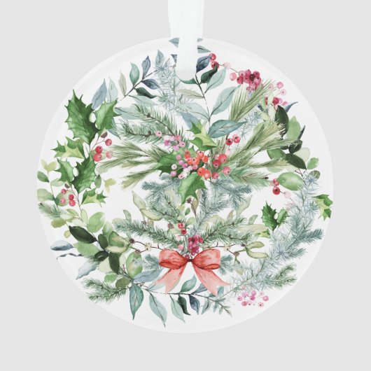 私たちの初めてのクリスマスは祖父母のモダンリース オーナメント (裏面)