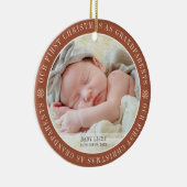 私たちの初めてのクリスマスは祖父母のモダン写真 セラミックオーナメント (右)