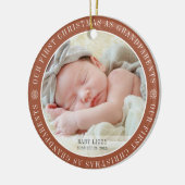私たちの初めてのクリスマスは祖父母のモダン写真 セラミックオーナメント (左)