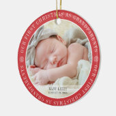 私たちの初めてのクリスマスは祖父母のモダン写真 セラミックオーナメント (左)
