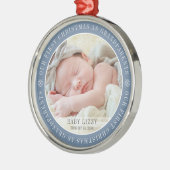 私たちの初めてのクリスマスは祖父母のモダン写真 メタルオーナメント (左)