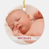 私たちの初めてのクリスマスは祖父母の写真 セラミックオーナメント (裏面)