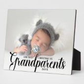 私たちの初めてのクリスマスは祖父母の写真 フォトプラーク (側面)