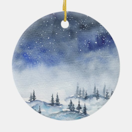 私たちの初めてのクリスマスは祖父母の水色 セラミックオーナメント (裏面)