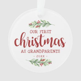 私たちの初めてのクリスマスは祖父母の緑 オーナメント