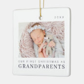 私たちの初めてのクリスマスは祖父母シックモダンとして セラミックオーナメント (左)