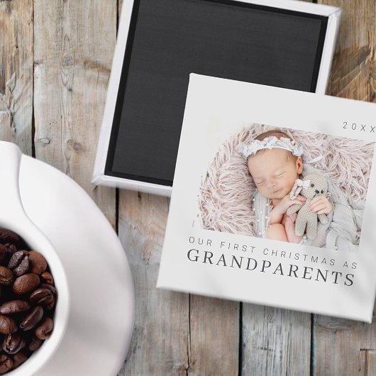 私たちの初めてのクリスマスは祖父母シックモダンとして マグネット