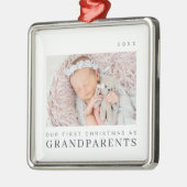 私たちの初めてのクリスマスは祖父母シックモダンとして メタルオーナメント (左)