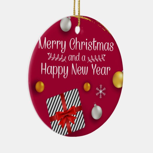 私たちの初めてのクリスマスは祖父母フローラ写真C セラミックオーナメント (右)