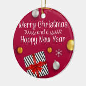 私たちの初めてのクリスマスは祖父母フローラ写真C セラミックオーナメント (左)