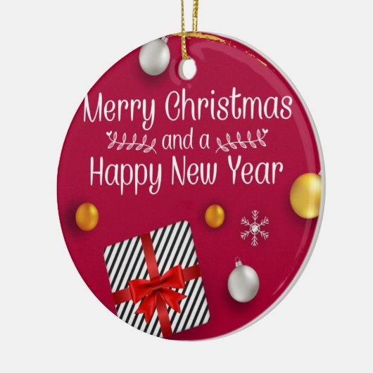 私たちの初めてのクリスマスは祖父母フローラ写真C セラミックオーナメント (左)