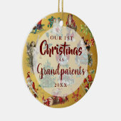 私たちの初めてのクリスマスは祖父母ヴィンテージ写真 セラミックオーナメント (右)