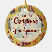 私たちの初めてのクリスマスは祖父母ヴィンテージ写真 セラミックオーナメント (正面)