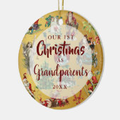 私たちの初めてのクリスマスは祖父母ヴィンテージ写真 セラミックオーナメント (左)