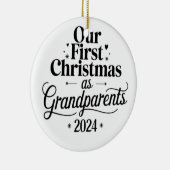 私たちの初めてのクリスマスは祖父母 セラミックオーナメント (右)