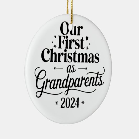 私たちの初めてのクリスマスは祖父母 セラミックオーナメント (右)