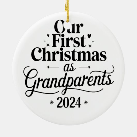私たちの初めてのクリスマスは祖父母 セラミックオーナメント (裏面)