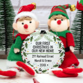 私たちの初めてのクリスマスは私たちの新しいホーム2023 カスタム セラミックオーナメント