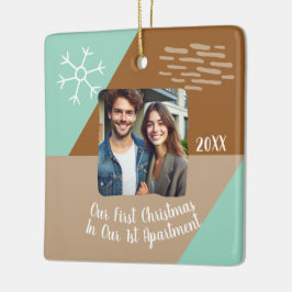私たちの初めてのクリスマスは私たちの最初のアパート写真 セラミックオーナメント