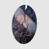 私たちの初めてのクリスマスは銀の箔として オーナメント (正面)