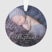 私たちの初めてのクリスマスは銀の箔として オーナメント (正面)