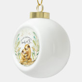 私たちの初めてのクリスマスは3つのナマケモノの家族として セラミックボールオーナメント (右)