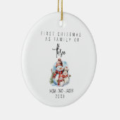 私たちの初めてのクリスマスは3つの名前をカスタムするの家族 セラミックオーナメント (右)