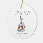 私たちの初めてのクリスマスは3つの名前をカスタムするの家族 セラミックオーナメント (左)