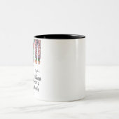 私たちの初めてのクリスマスは3つの名前をカスタムするの家族 ツートーンマグカップ (中央)