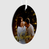 私たちの初めてのクリスマスは3つの金箔の家族として オーナメント (正面)