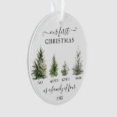 私たちの初めてのクリスマスは4人の家族として オーナメント (正面)