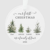 私たちの初めてのクリスマスは4人の家族として オーナメント (正面)