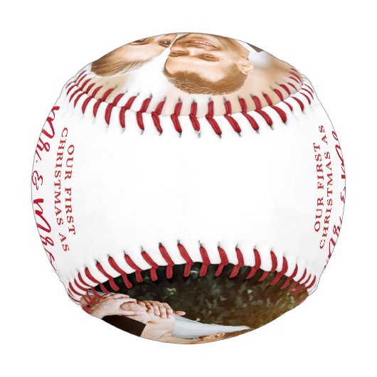 私たちの初めてのクリスマスは、新婚夫妻の写真として 野球ボール (裏面)