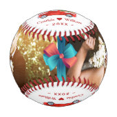 私たちの初めてのクリスマスは、新婚夫妻の写真として 野球ボール (正面)