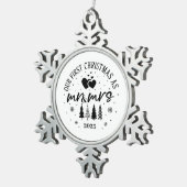 私たちの初めてのクリスマスはMr.そしてミセス スノーフレークピューターオーナメント (右)