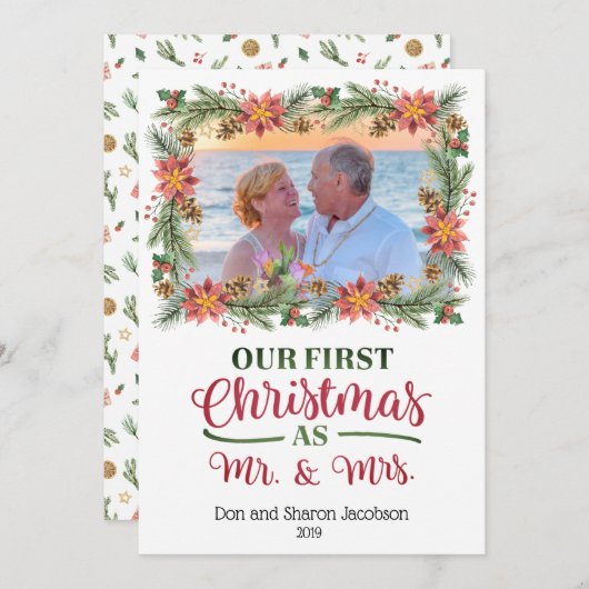私たちの初めてのクリスマスはMr.そしてミセス – フォトカスタムー (正面/裏面)