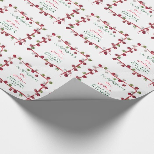 私たちの初めてのクリスマスはMr.そしてミセス ラッピングペーパー (角)