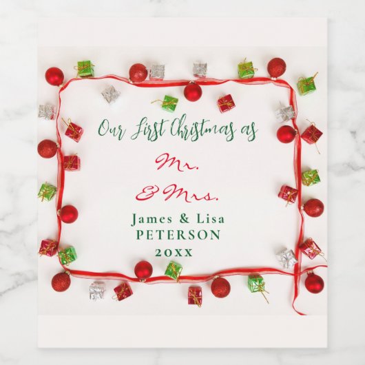 私たちの初めてのクリスマスはMr.そしてミセス ワインラベル (シングルラベル)