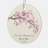 私たちの初めてのクリスマスはMr.とMr.とMr.さくらんぼBlossom セラミックオーナメント (左)