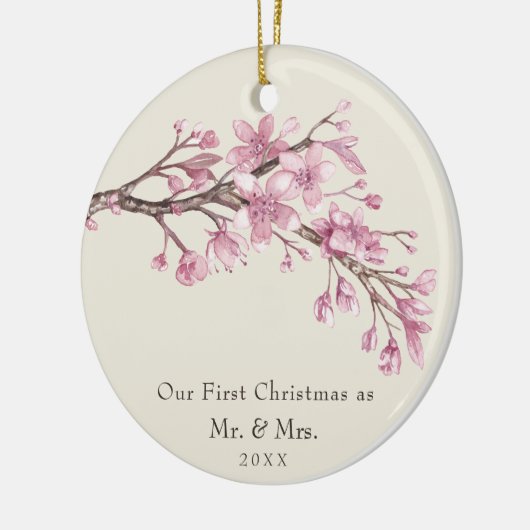 私たちの初めてのクリスマスはMr.とMr.とMr.さくらんぼBlossom セラミックオーナメント (左)