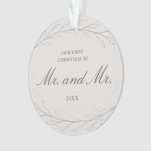 私たちの初めてのクリスマスはMr.とMr.フォトゲイ オーナメント (正面)