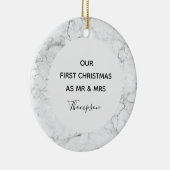 私たちの初めてのクリスマスはMr.とMrs.Marble Photoとして セラミックオーナメント (右)