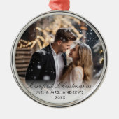 私たちの初めてのクリスマスはMr.フォト夫人 メタルオーナメント (正面)