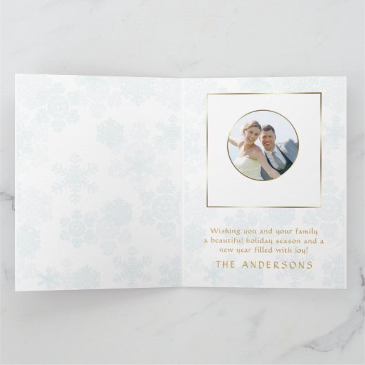 私たちの初めてのクリスマスはMr.ミセスカスタム写真 カード (内部)