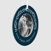 私たちの初めてのクリスマスはMr.ミセス結婚の写真 オーナメント (正面)